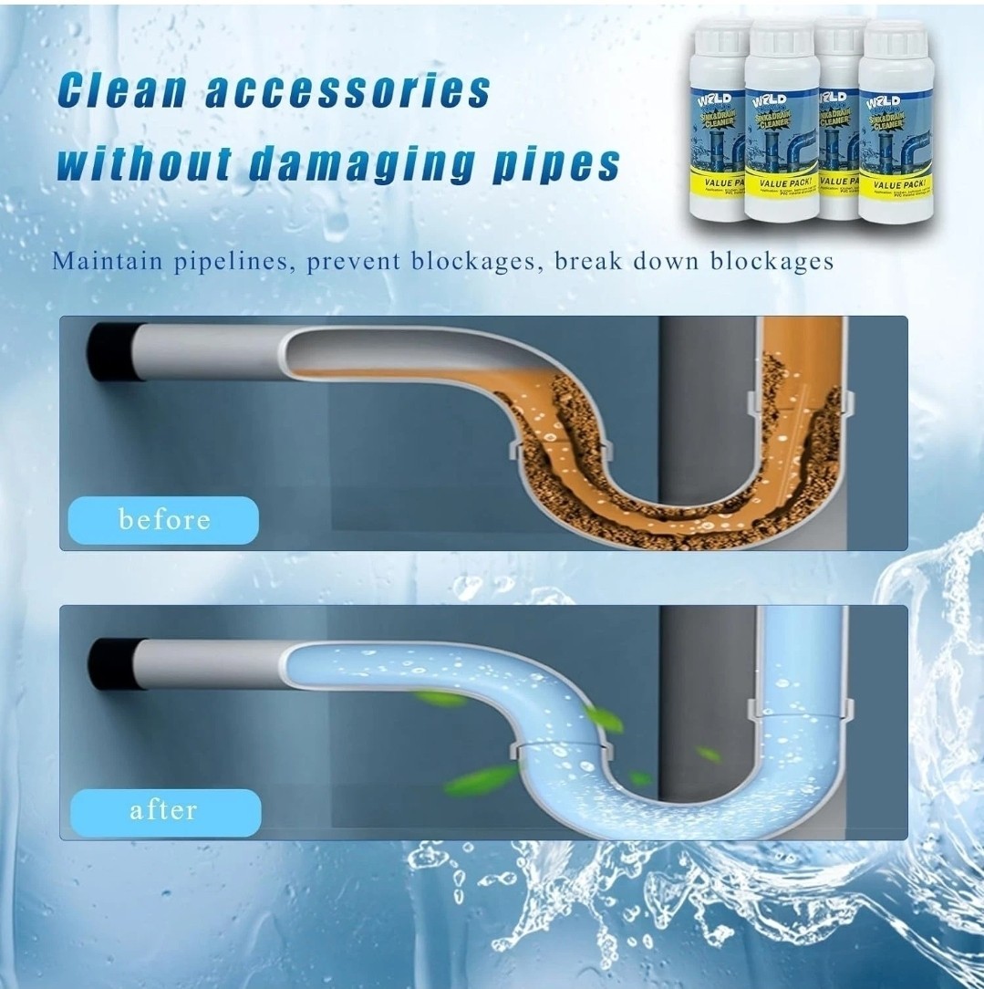 4 Bottles Wild Tornado Pipe Dredge, Powerful Sink & Drain Cleaner, Fast Foaming