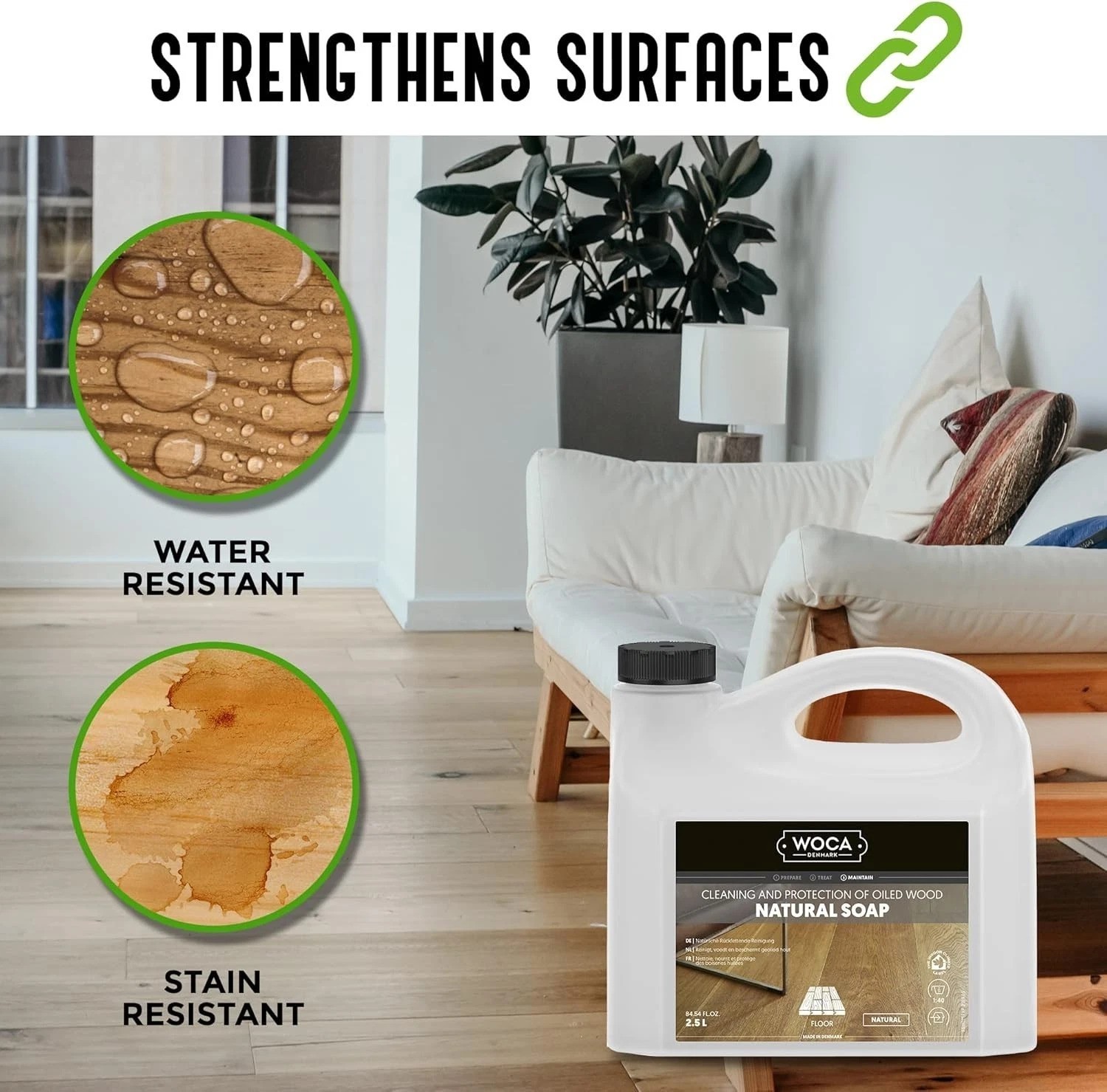Natural Soap, Natural 1L – Concentrated Wood Cleaner for oil finished hardwoo…