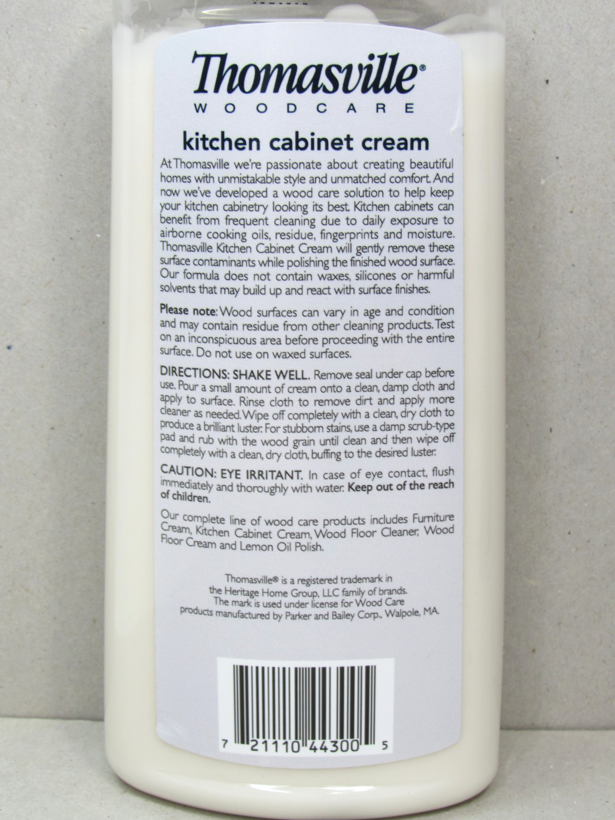 Thomasville Wood Care KITCHEN CABINET CREAM Cleans Shines Protects Restores 12oz