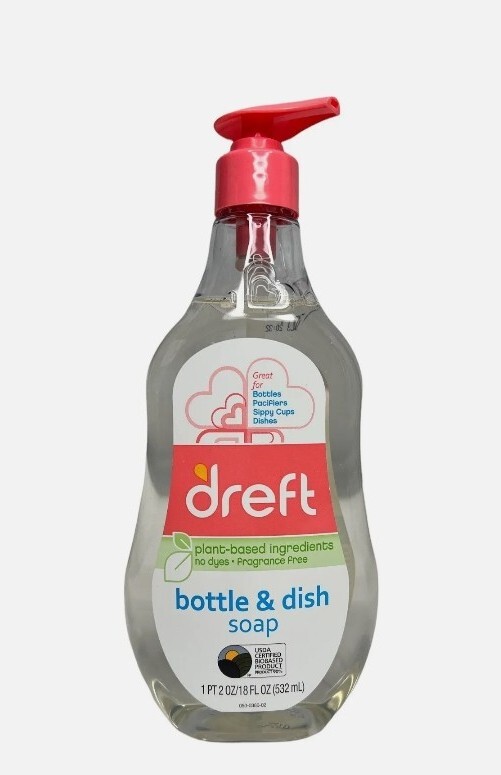 4X Dreft Bottle & Dish Soap – Plant-Based – NEW – 18 Oz Each