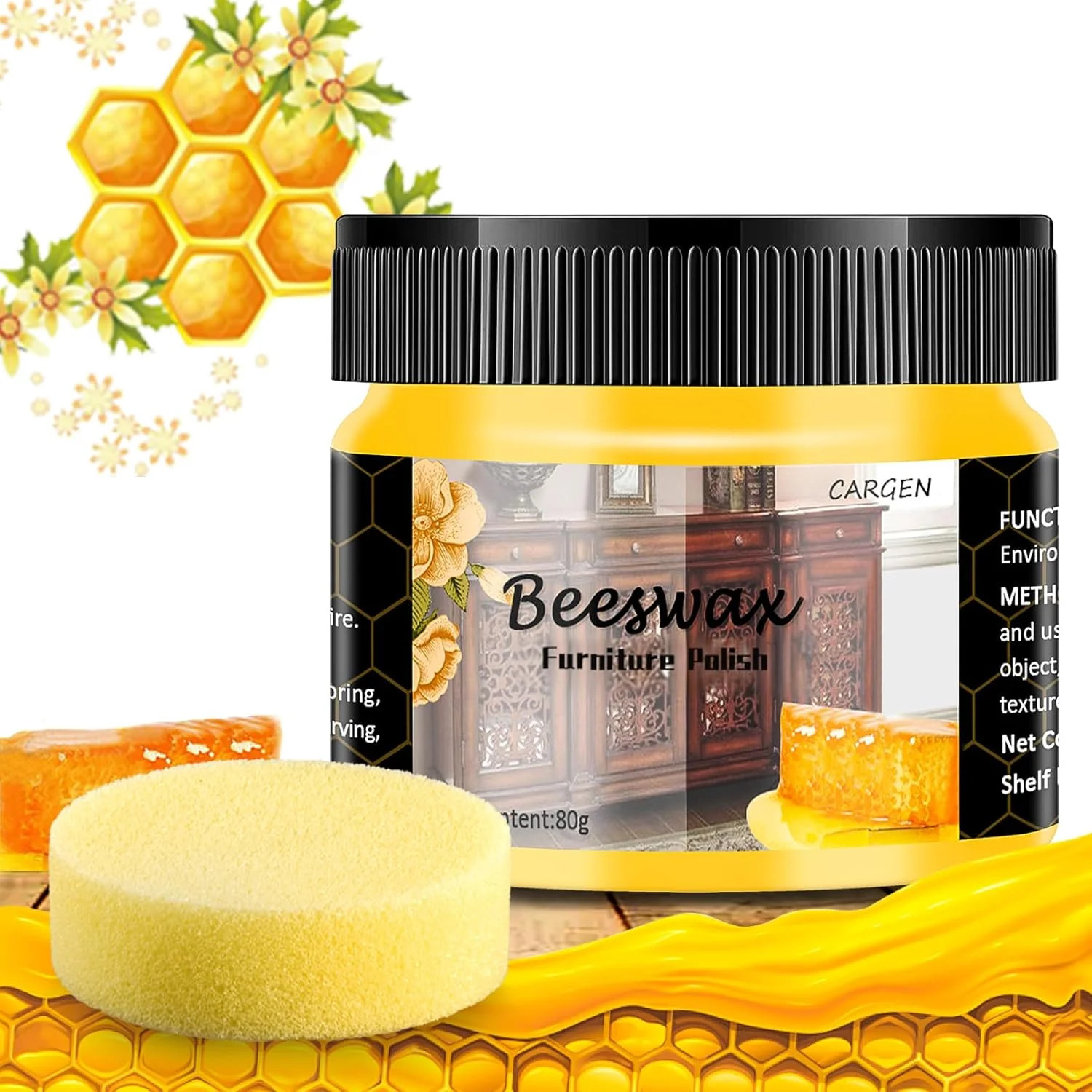 CARGEN Beeswax Furniture Polish, Wood Seasoning Beeswax for Furniture Wood Polis