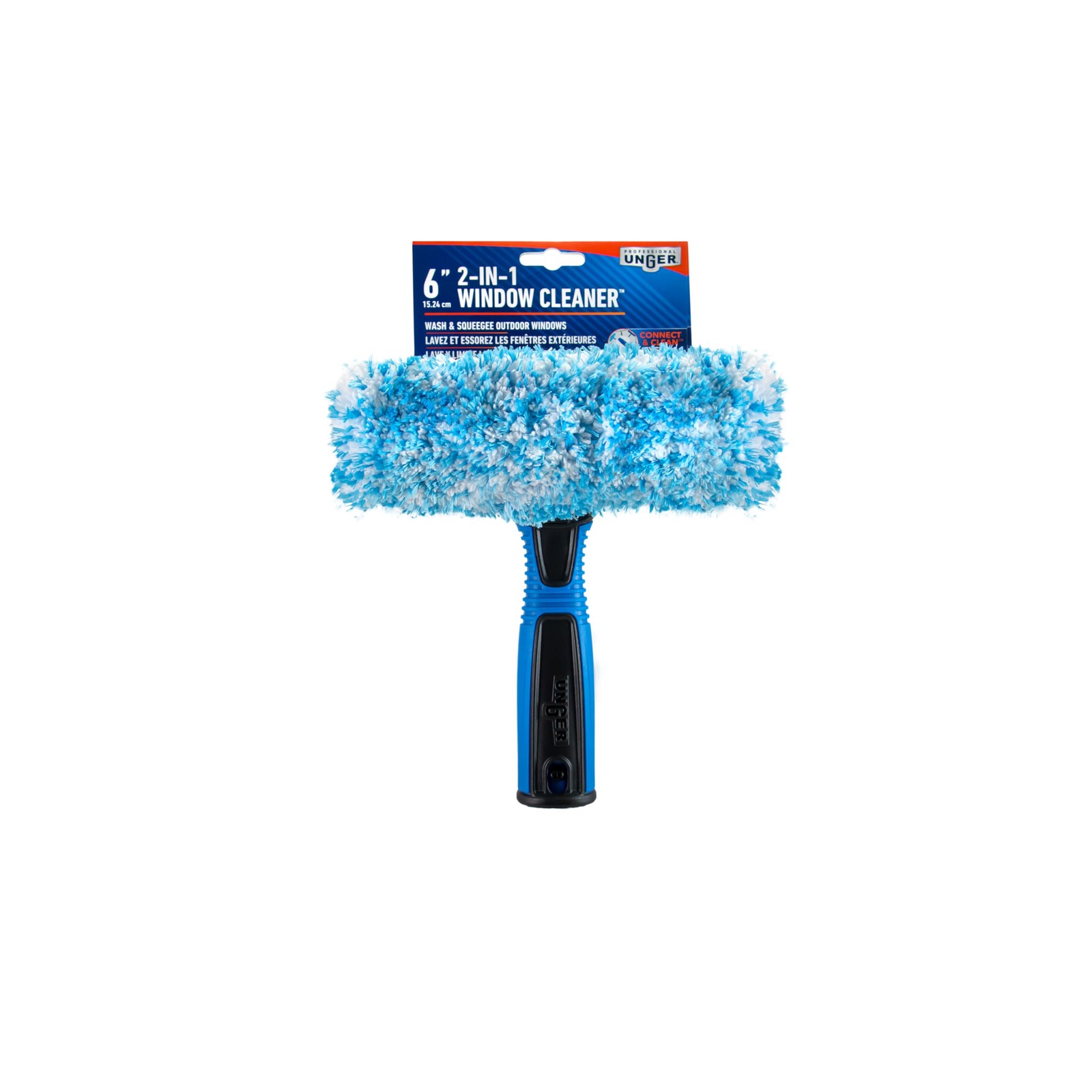 Unger 2 In 1 Window Cleaner Squeegee And Scrubber Ergonomic Grip 6 Inch