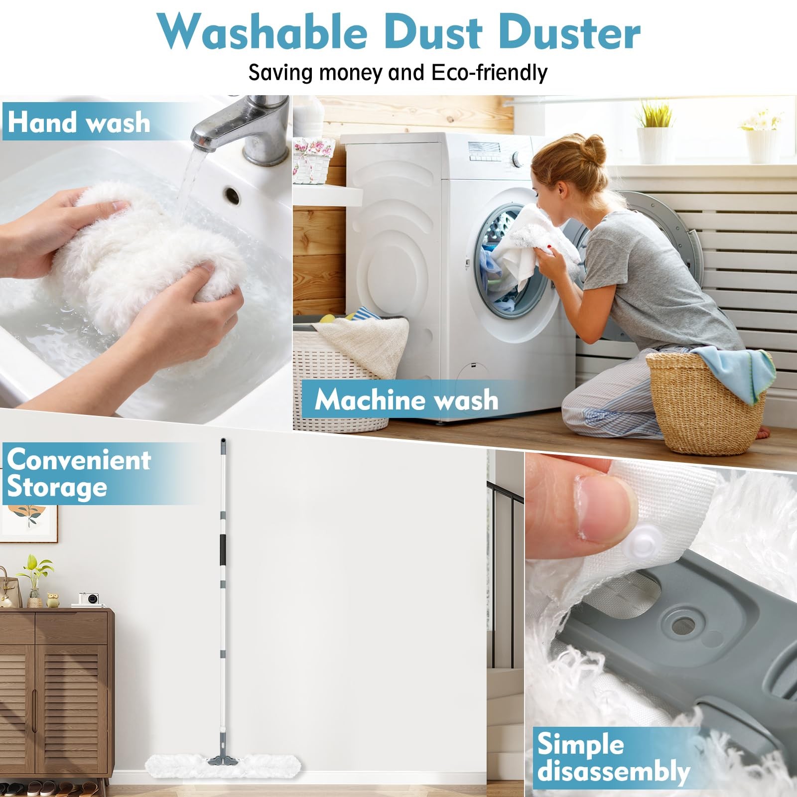 Microfiber Ceiling Fan Cleaner Duster with Extension Pole 59″