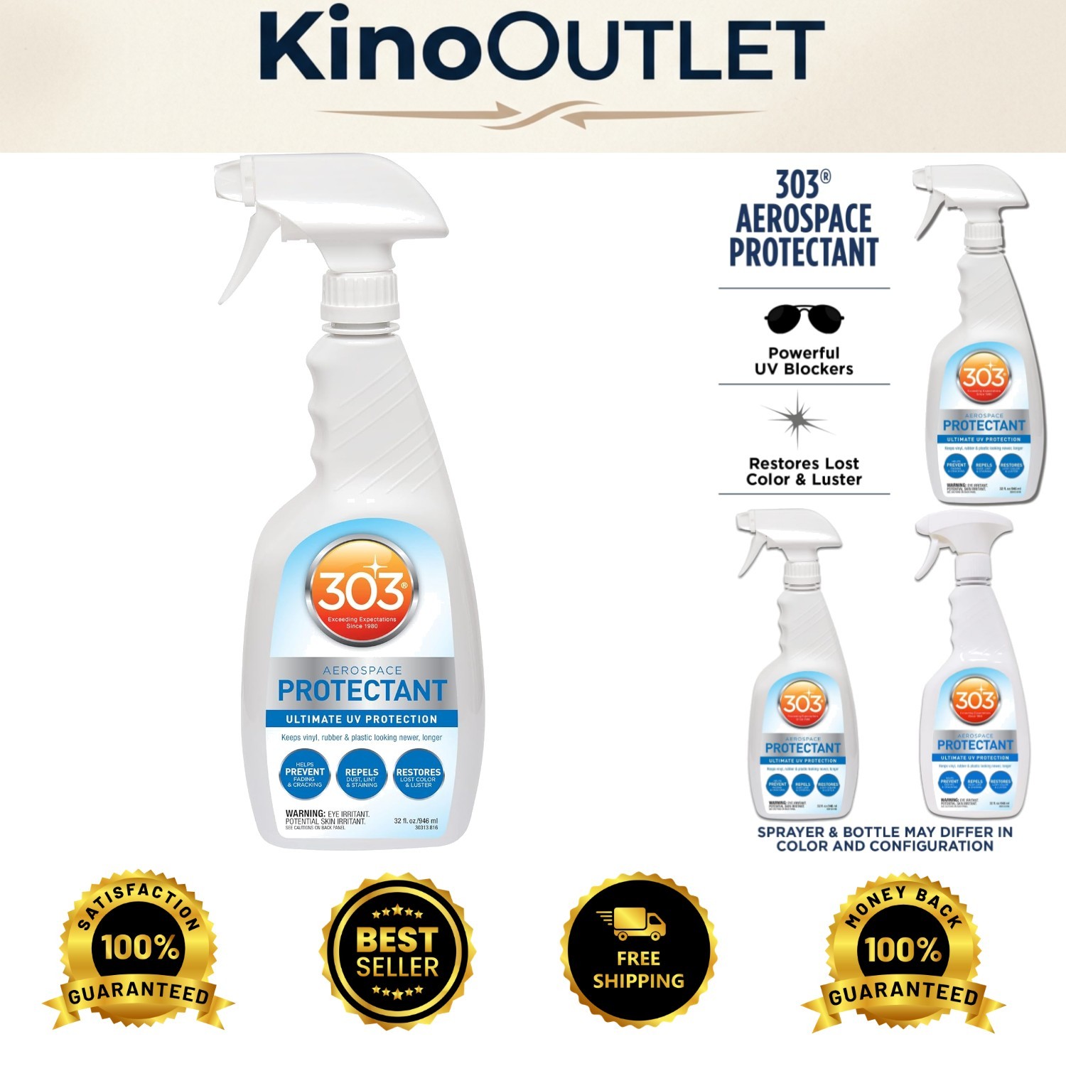 Protect Vinyl, Plastic & Rubber with 303 Aerospace Protectant – 32 oz UV Spray