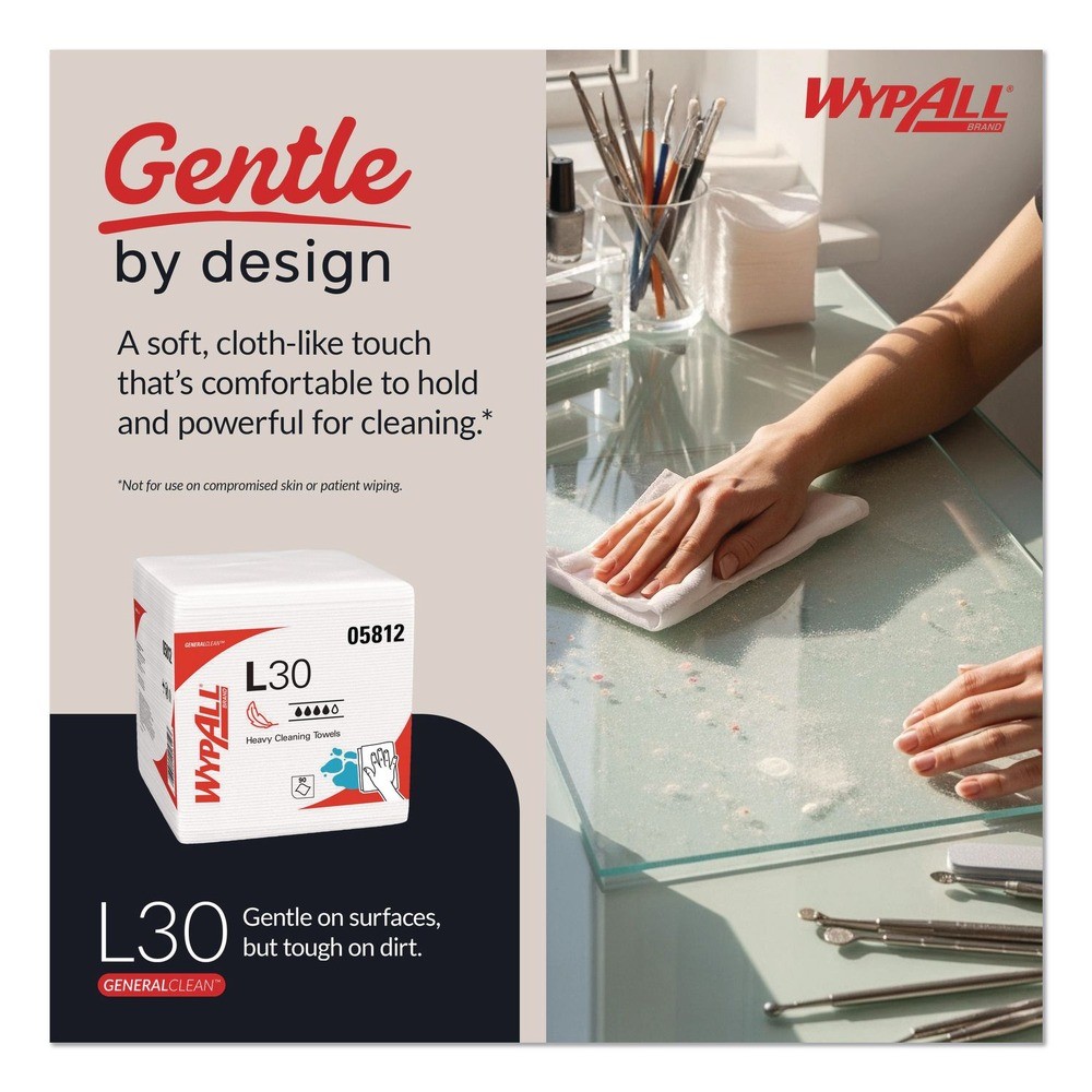 WypAll 05812 L30 Quarter Fold 12.5″ x 12″ Towels (90/PLYPK, 12 PLYPK/CT) New