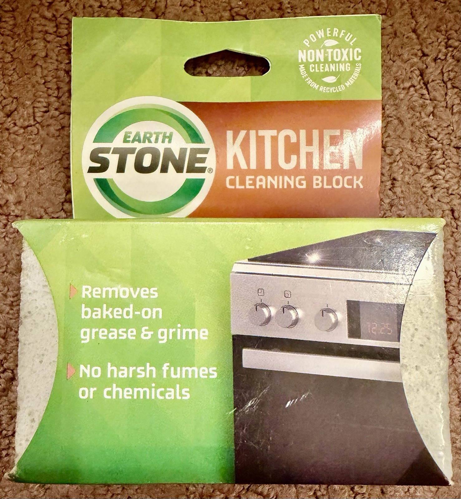 Earth Stone Non-Toxic Kitchen Cleaning Block, New Sealed, Made In USA