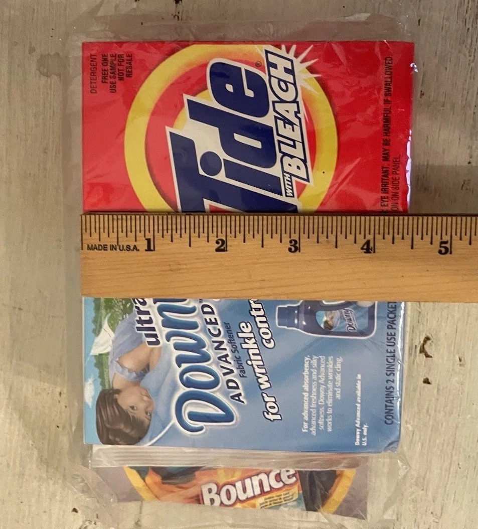 Vtg 2002 Tide Bleach Laundry Detergent Ultra Downy Advanced Trial Size Sealed