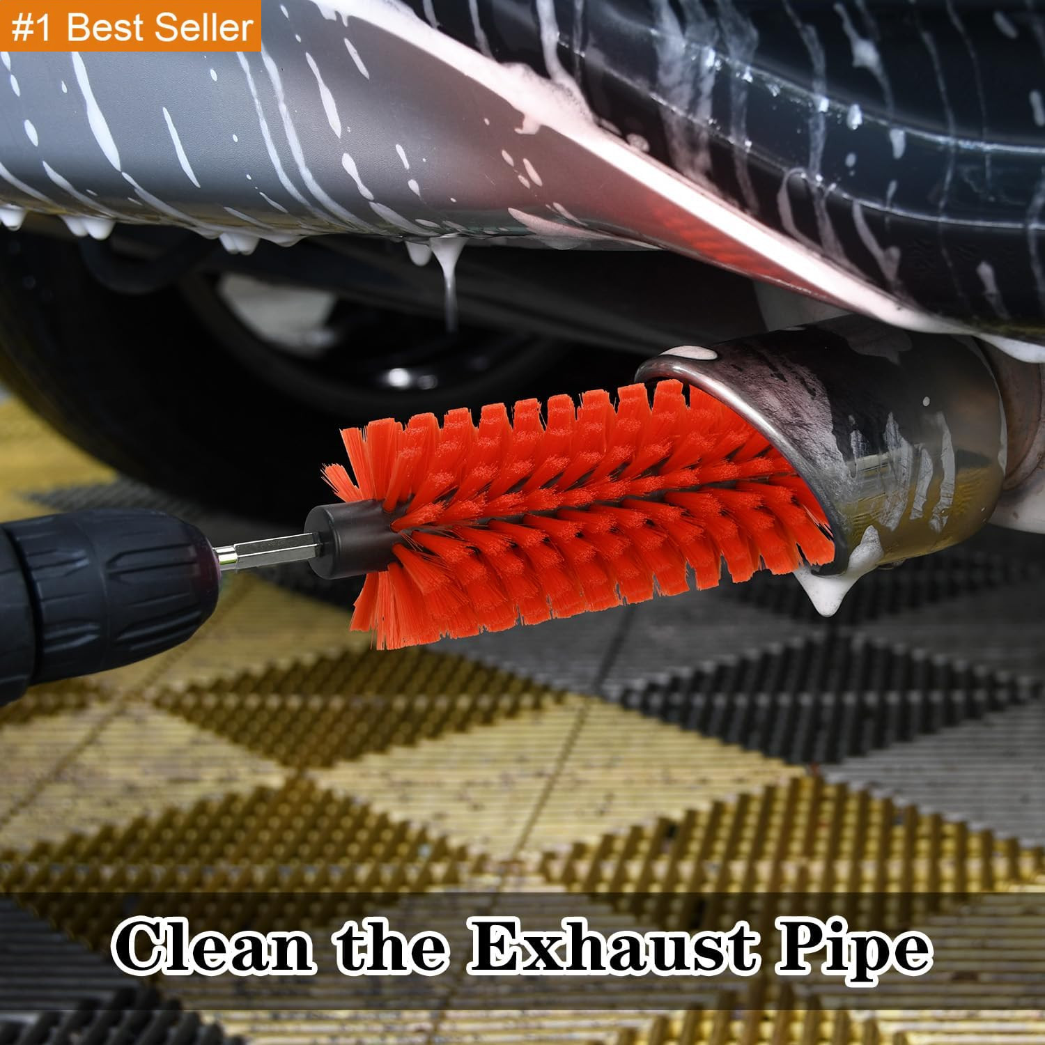 Drill Brush for Car Wheel and Bottle, Highly Dense and Durable Car Cleaning Brus