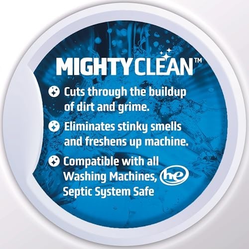 Washing Machine Cleaner Tablets 24 Pack – Septic Safe, HE Compatible, 1 Year Sup