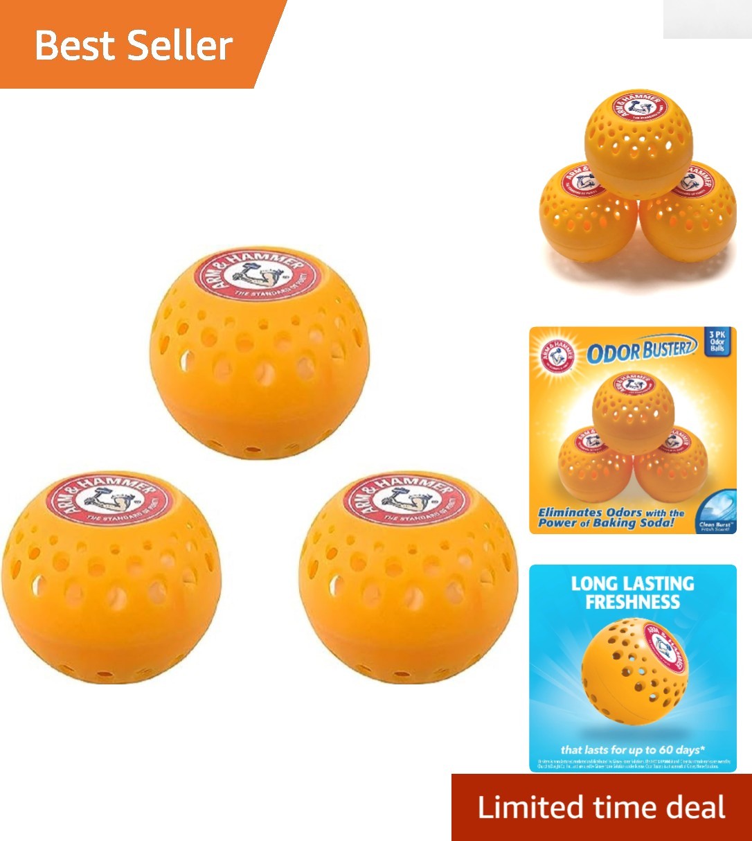 Arm & Hammer Odor Busterz – Fresh Clean Burst Deodorizers, 60-Day Efficacy