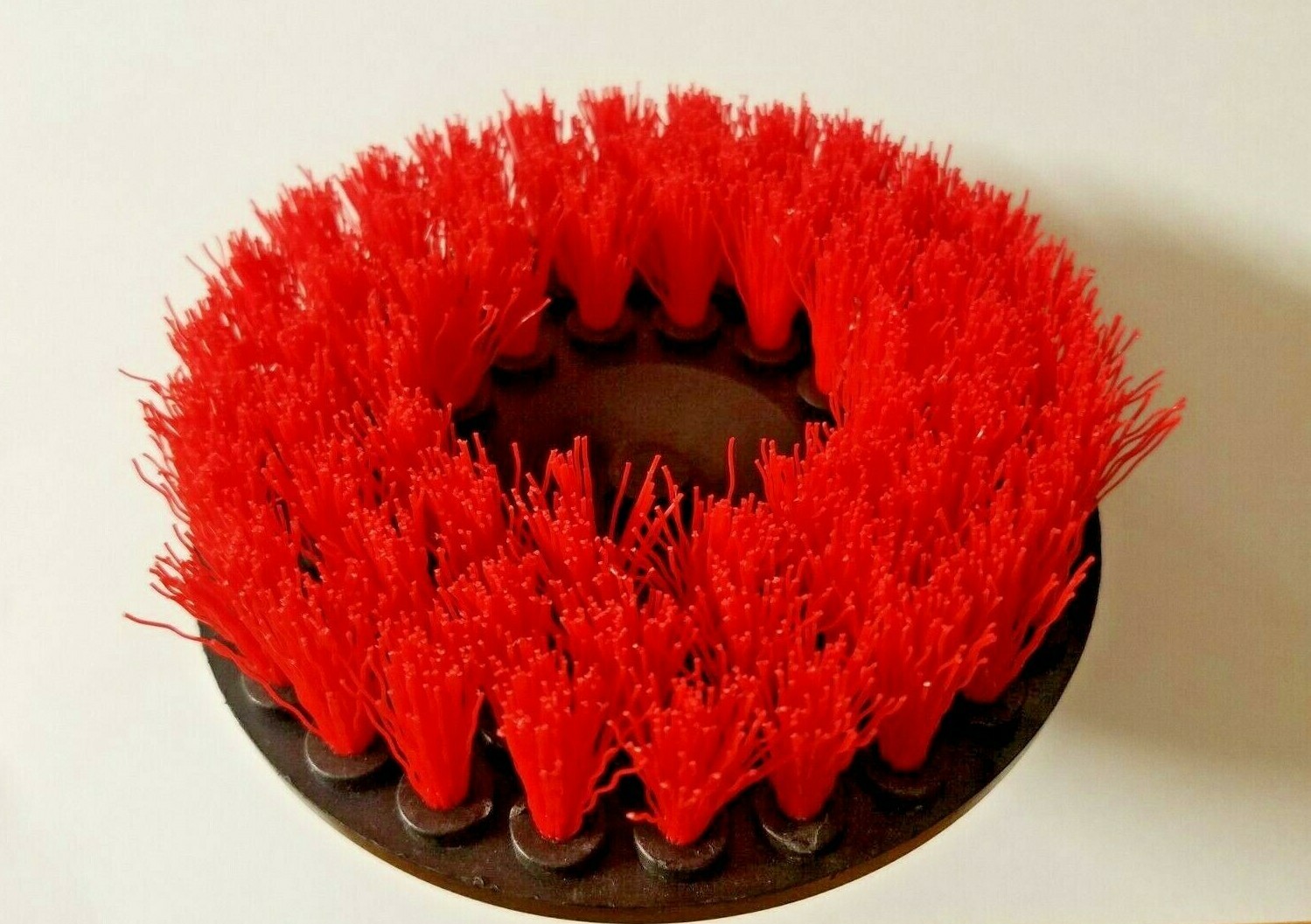 Drill Brush Attachment 2PC Heavy Duty 5″ RED Tile Grout Floor 5X Fast Clean !