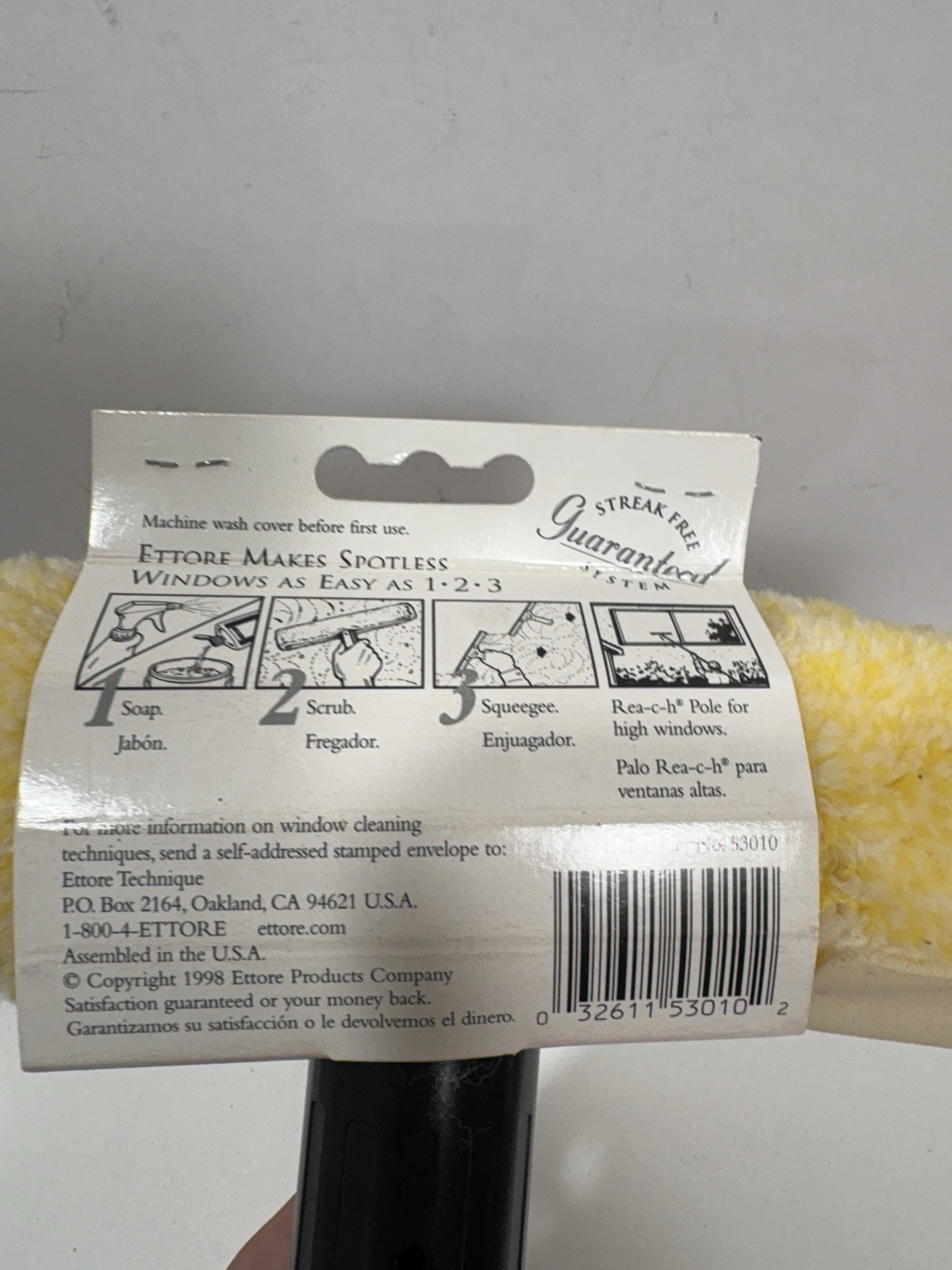 Ettore Scrubber Sz 10 Mighty Window Washer 10-Inch Yellow Vintage New!