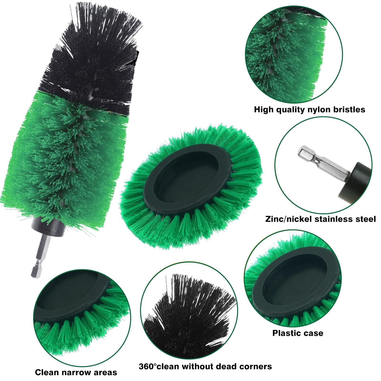 ETOUPA 8 Pcs Drill Brush Attachment Set, Power Cleaning Scrub Brush Kit with …