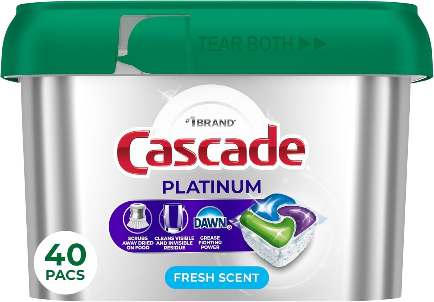 Platinum Dishwasher Pods, Detergent, Dish Detergent Soap Fresh 40 Count