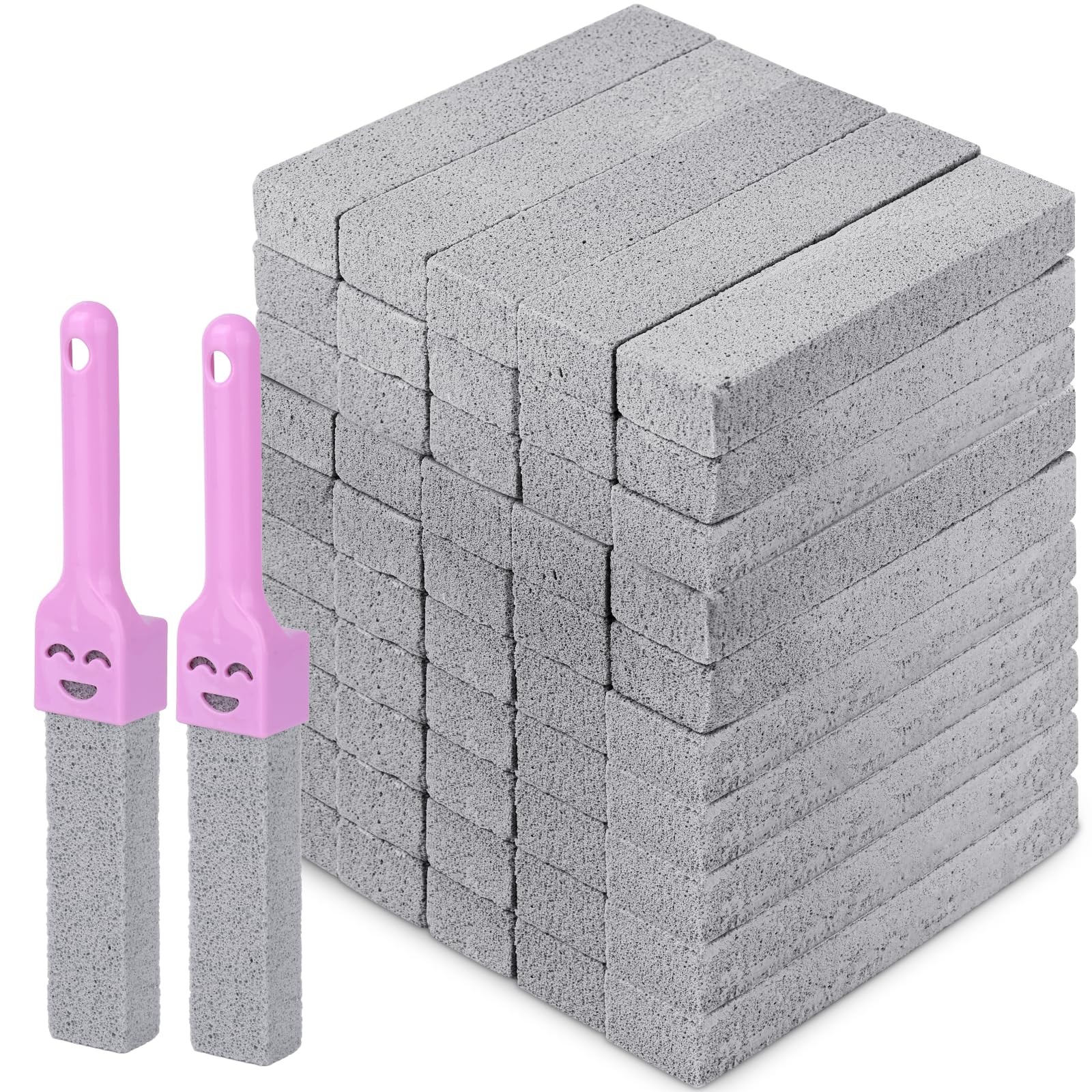 50 Pack Grey Pumice Stones with 2 Handles 5.9 x 1.4 0.9 Inch Cleaner