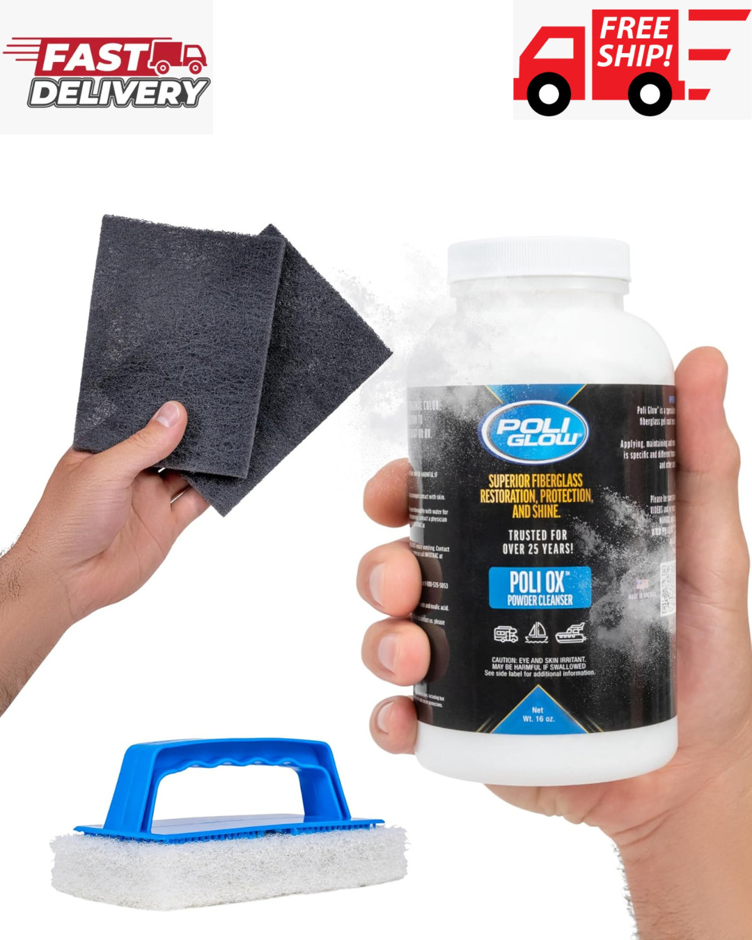 Poli Ox — Remove Heavy Oxidation and Stains from Fiberglass Boat & RV