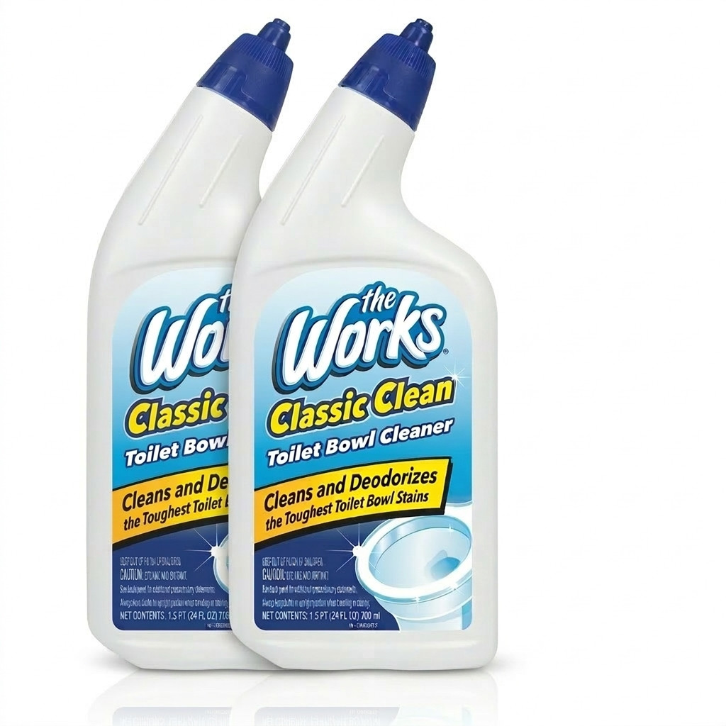 The Works Toilet Bowl Cleaner Liquid 24 fl oz 2 PACKS Removes Stains & Rust