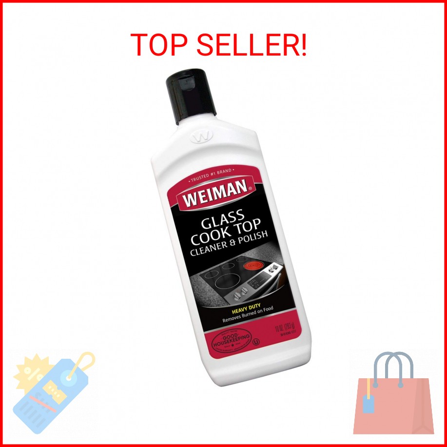 Weiman Glass Cooktop Heavy Duty Cleaner & Polish – Shines and Protects Glass/Cer
