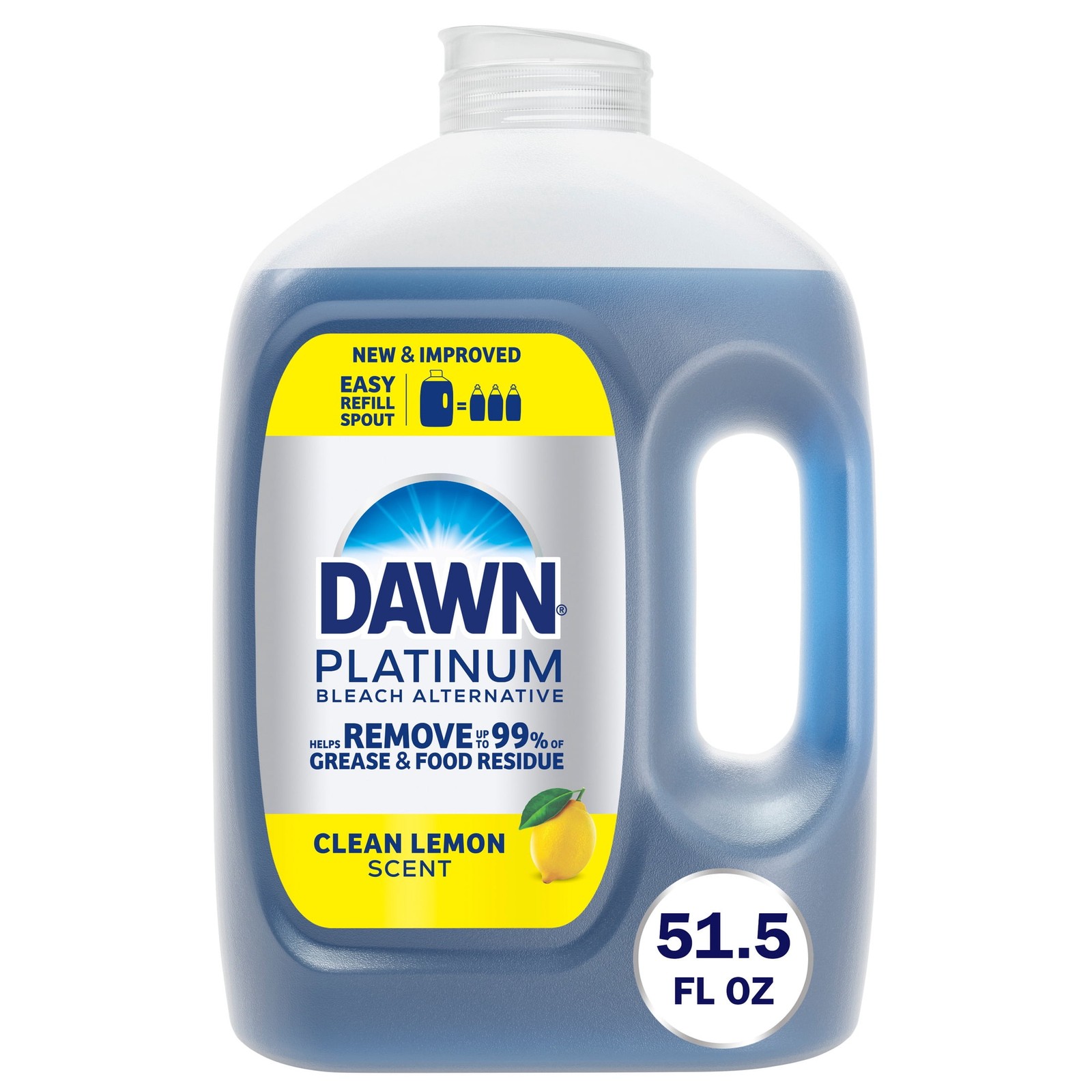 Platinum Refill Jug Dish Soap Dishwashing Liquid Bleach Alternative Clean Lemon