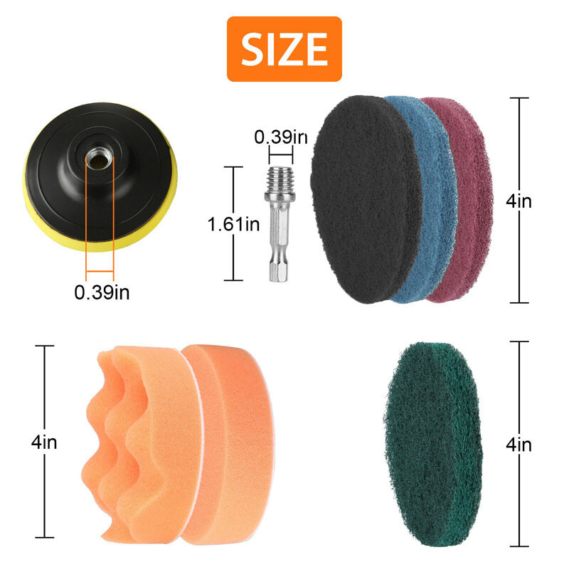 Drill Detailing Brush Tile Grout Power Scrubber Cleaner Polishing & Scrubbing