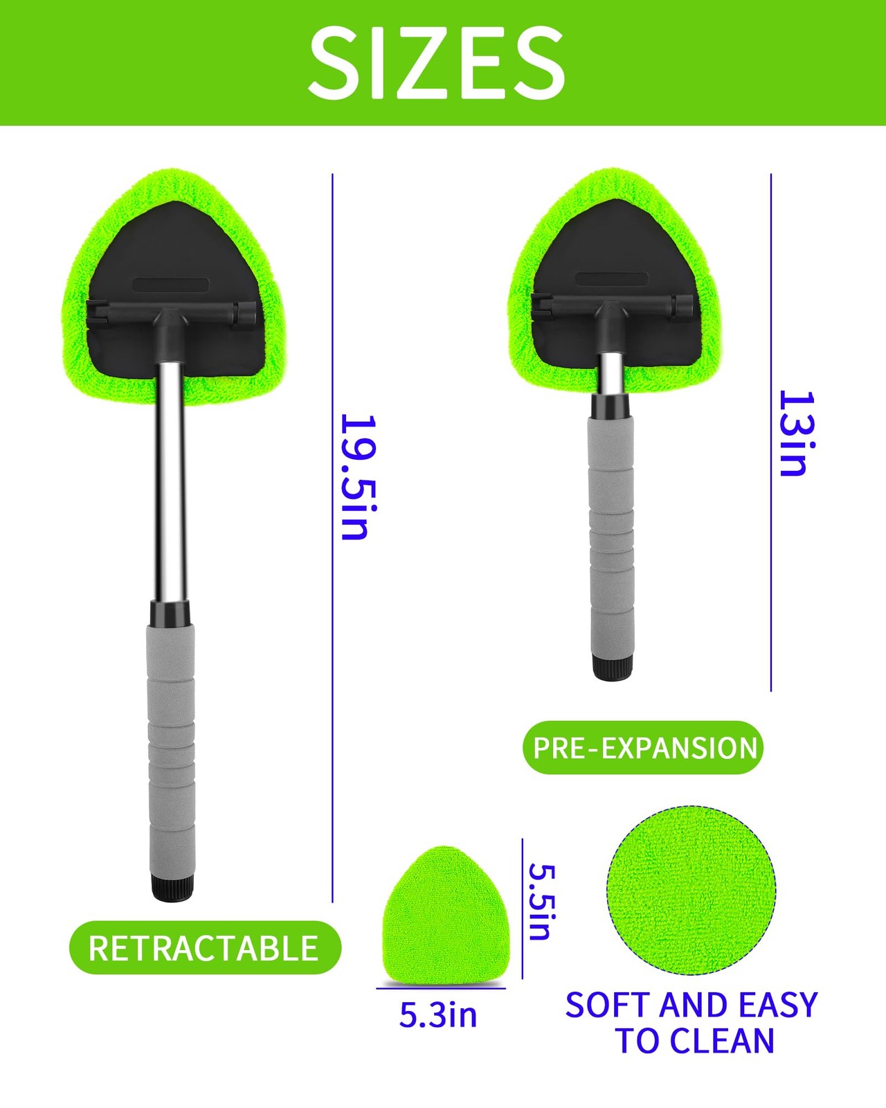 Auto Window Cleaning Tool Retractable Windshield Cleaner Wand Car Window Glass C