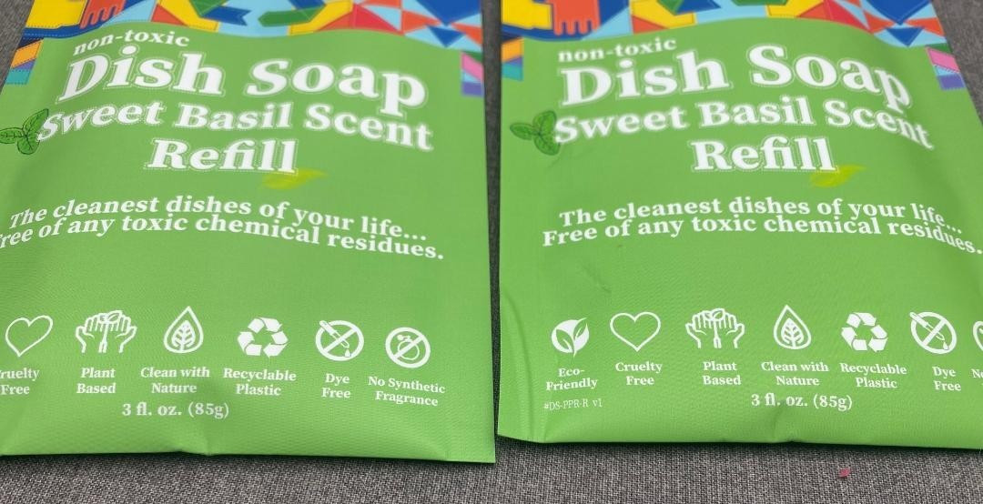 Truly Free Non Toxic Dish Soap Sweet Basil 2 Pack Refill…Each refill 3 oz