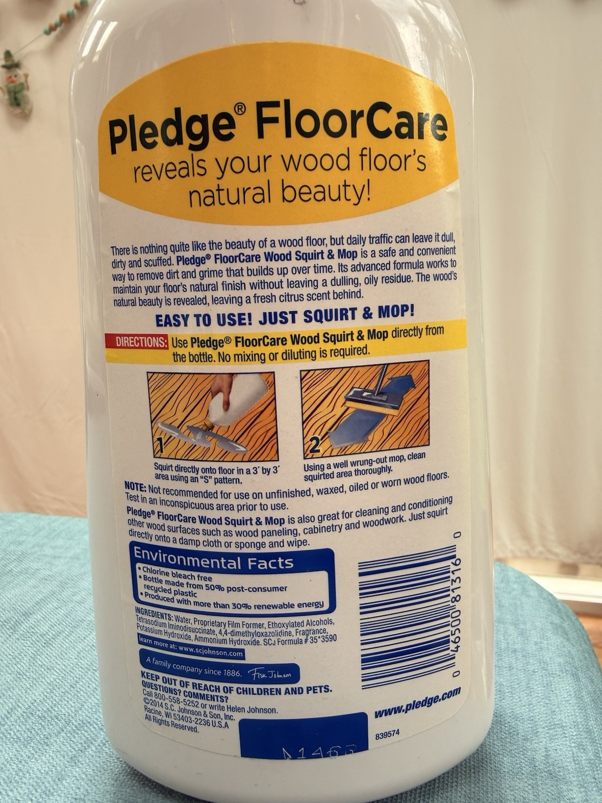 Pledge Floor Care Squirt & Mop Lemon Hardwood Cleaner 27oz