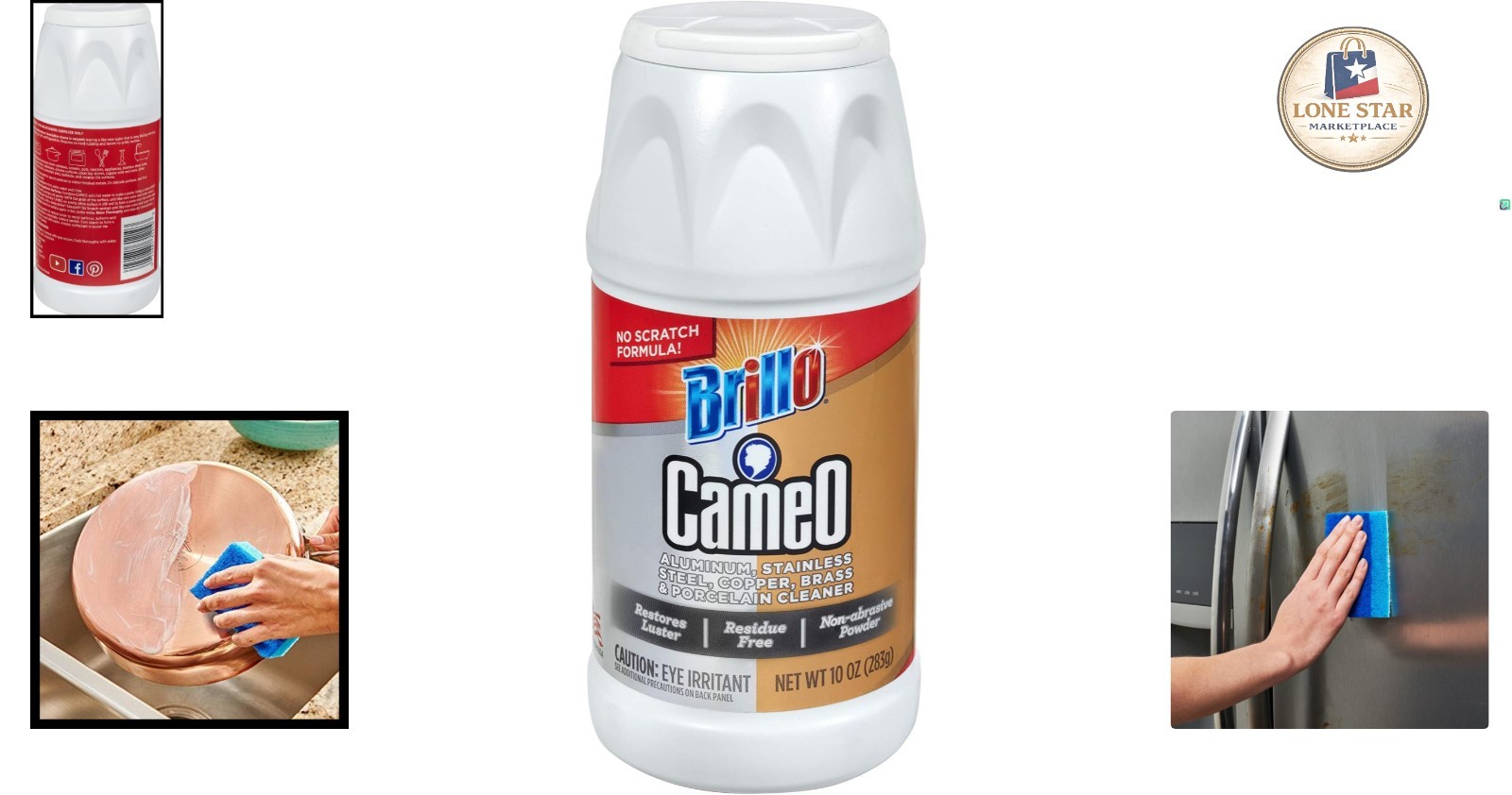 Brillo Cameo 10 Oz Cleaner – Phosphorus-Free, Unscented Aluminum & Steel Polish