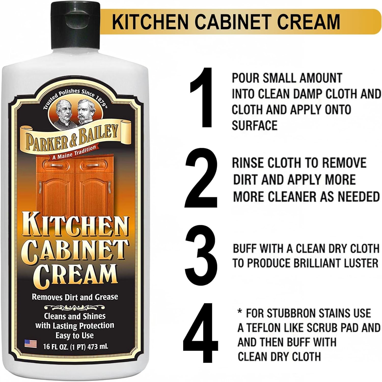 Natural Wood Cleaner & Restorer – Parker and Bailey Kitchen Cabinet Cream 16 oz