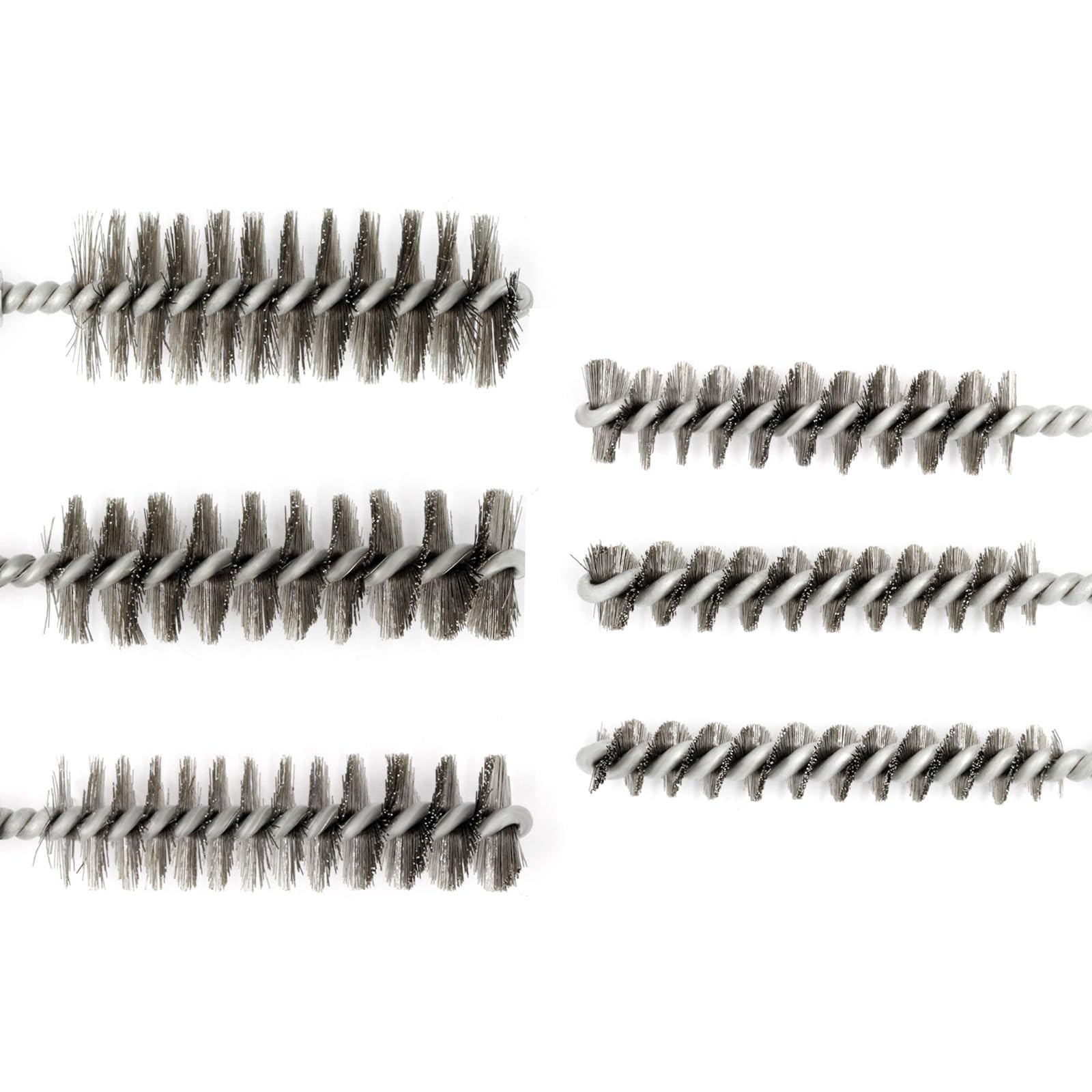 6 Pcs Bore Brush for Drill, 1/4″ Hex Shank Stainless Steel Twisted Wire Brush…