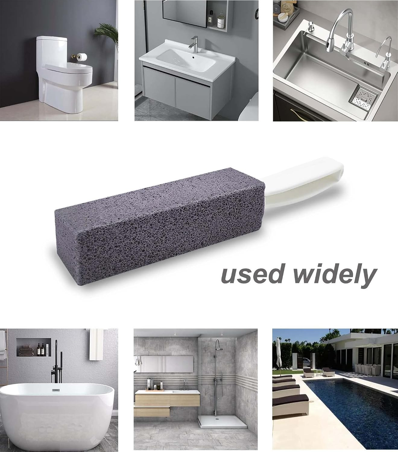Pumice Stone for Toilet Cleaning with Handle Toilet Stone, Removing Hard Wate…