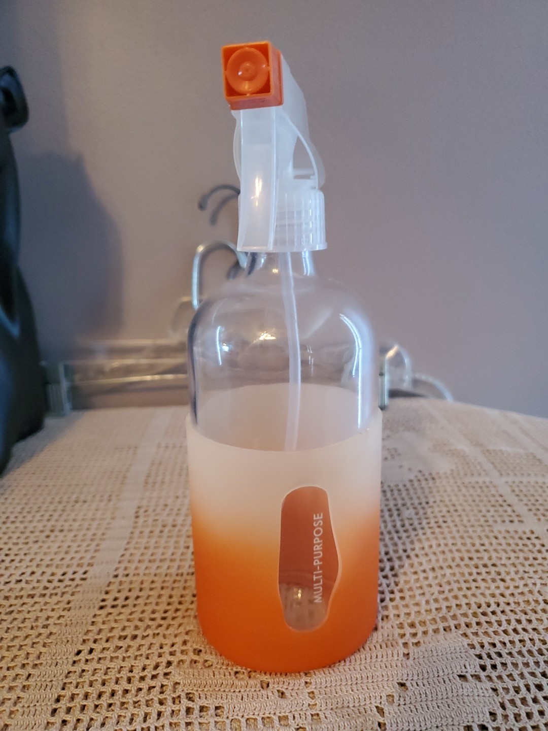 Grove Co Reusable Glass Spray 16oz Bottle with Fresh Orange Sleeve