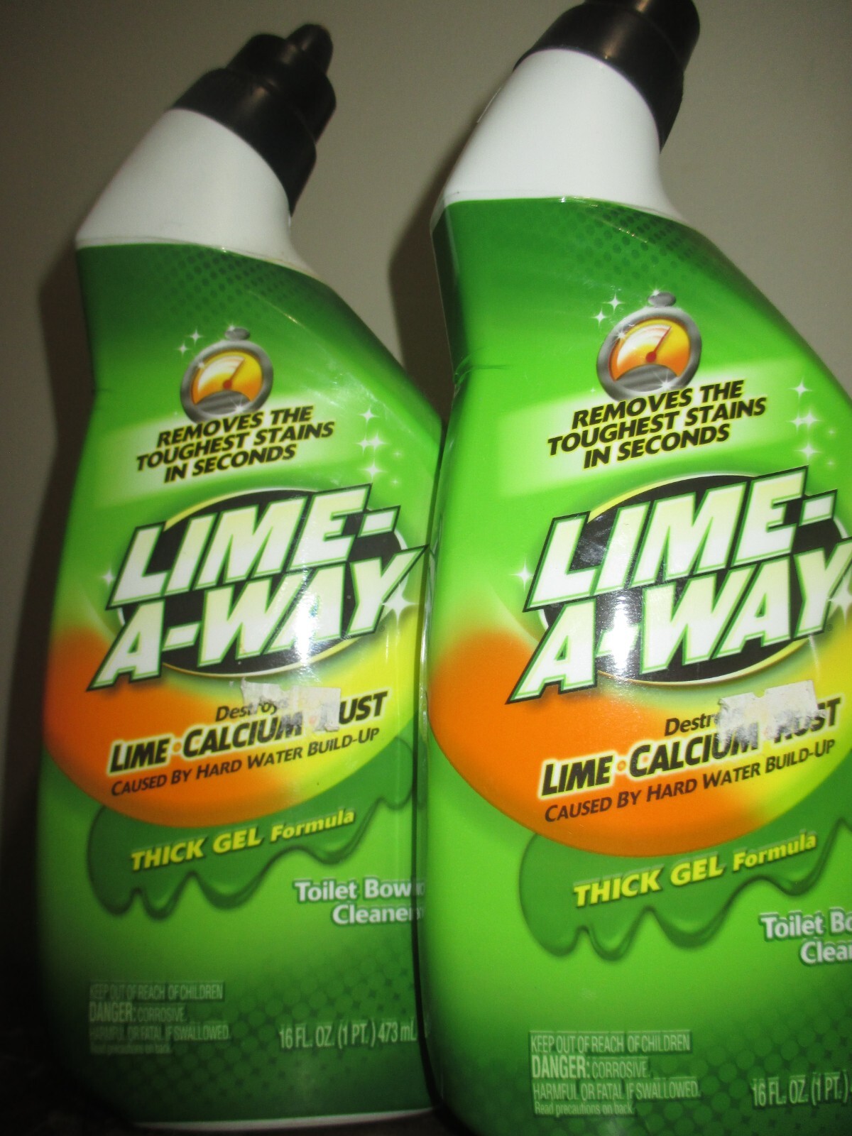 2x Lime-A-Way Lime Away Thick Gel Formula Toilet Bowl Cleaner Each 16 Oz