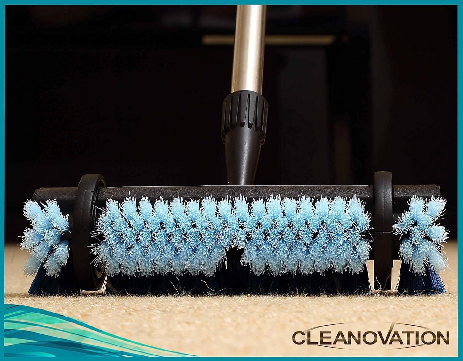 Ergonomic 2-in-1 Carpet Scrubber with Long Handle & Stain-Removing Shampoo
