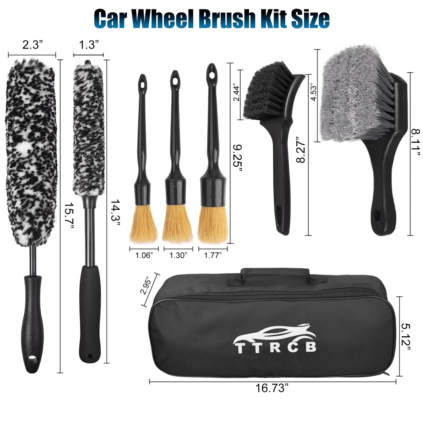 8Pcs Wheel Brush, Tire Brush, Wheel Cleaner Brush Set – 2 Soft Wheel Cleaning…