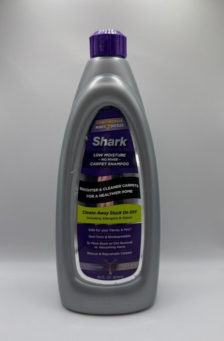 Sealed NEW Shark Low Moisture No Rinse Carpet Shampoo English Lavender 28 fl oz