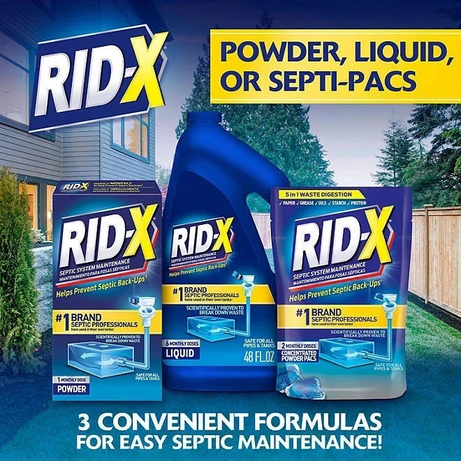 2 PACK – RID-X Septic Treatment, 5 Month Supply Powder 49 oz (Total 98 oz)