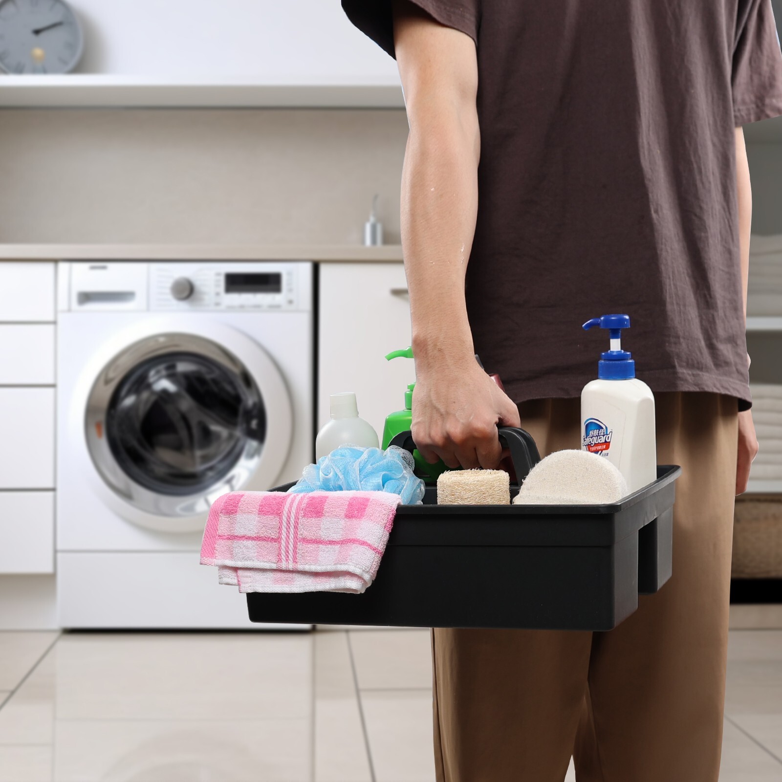 Kekow 6-Packs Large Plastic Cleaning Storage Caddy with Handle Commercial Tool