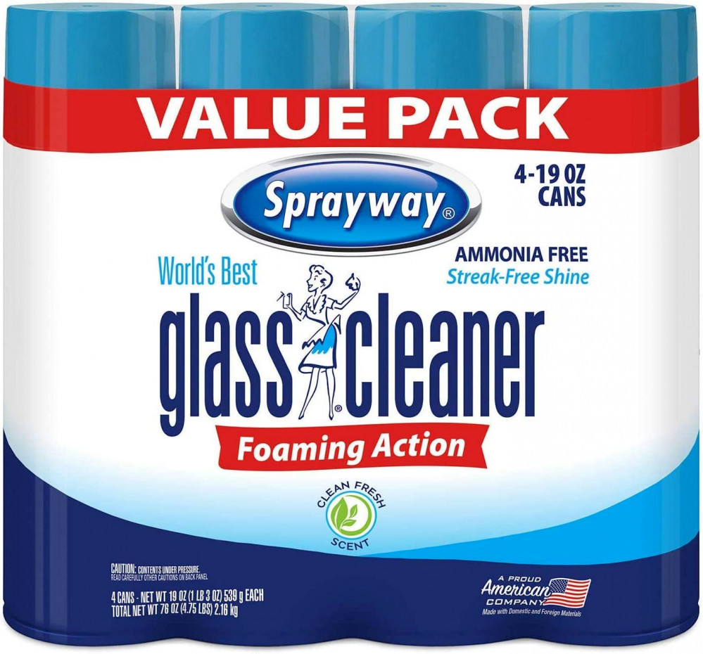 Sprayway 443331 Ammonia Free Glass Cleaner, 19 Oz. (4-Pack) No Size