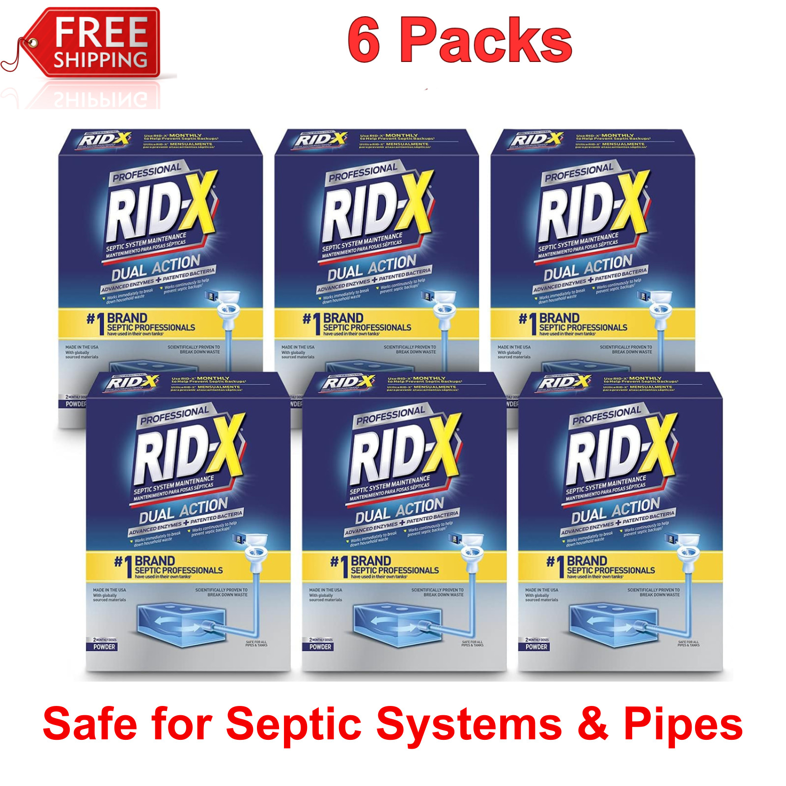 RID-X Septic Tank Treatment, 12 Month Supply Of Powder, 117.6 oz, 100% Biobased
