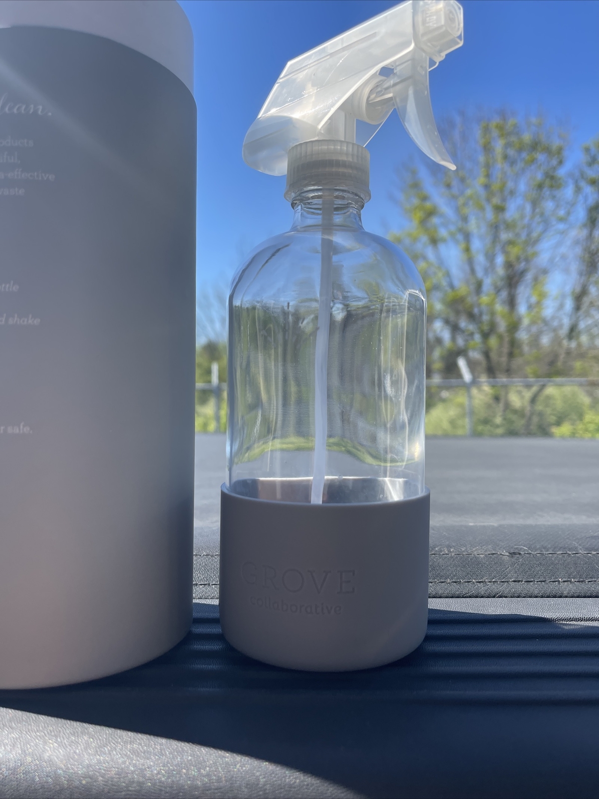 Grove Collaborative 16 oz spray bottle gray silicone sleeve