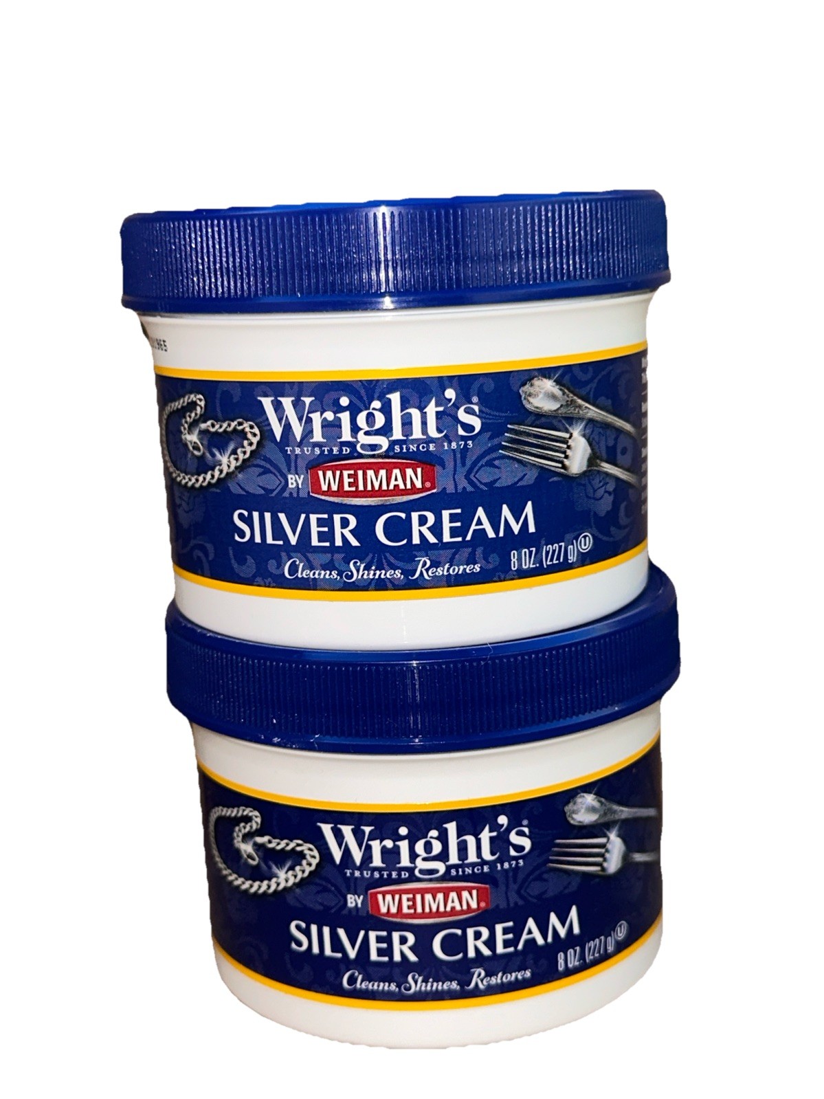 Wright’s Silver Cream 8oz Cleans Tarnish remover Shines Restores 8oz/Lot-2