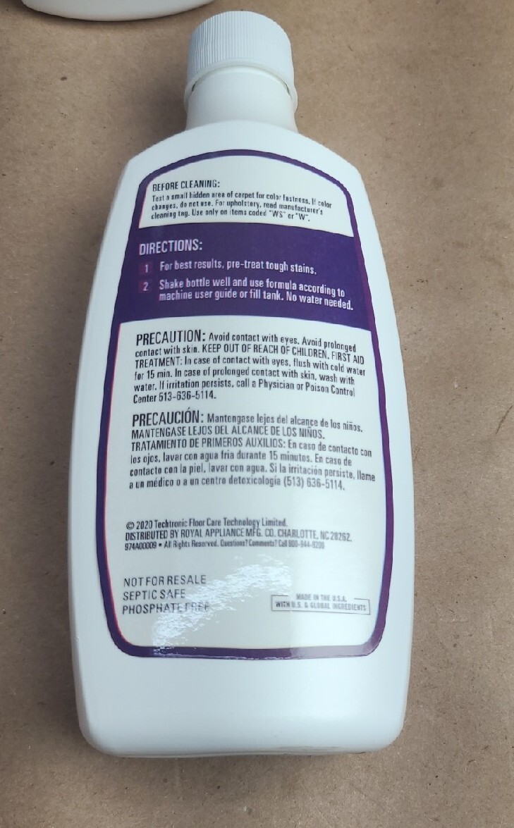 New Lot Of 3 Hoover Paws and Claws Spot Cleaner Carpet Cleaning Formula 6oz