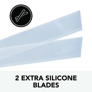 Squeegee for Shower Door, Car Windshield, and Glass Window – 2 Extra Silicone