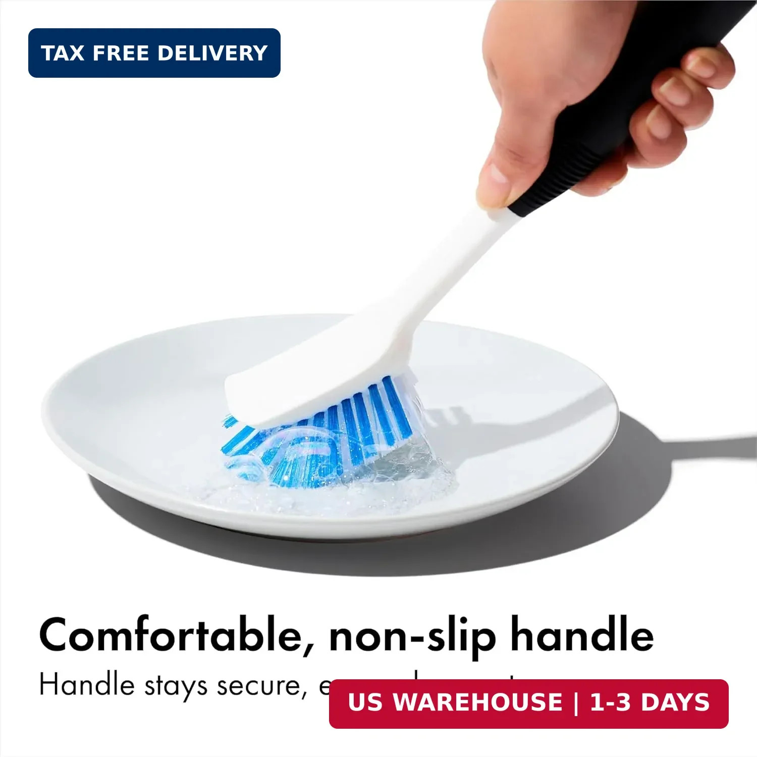 OXO Good Grips Dish Scrub Brush with Non-Slip Handle, Nylon Bristles