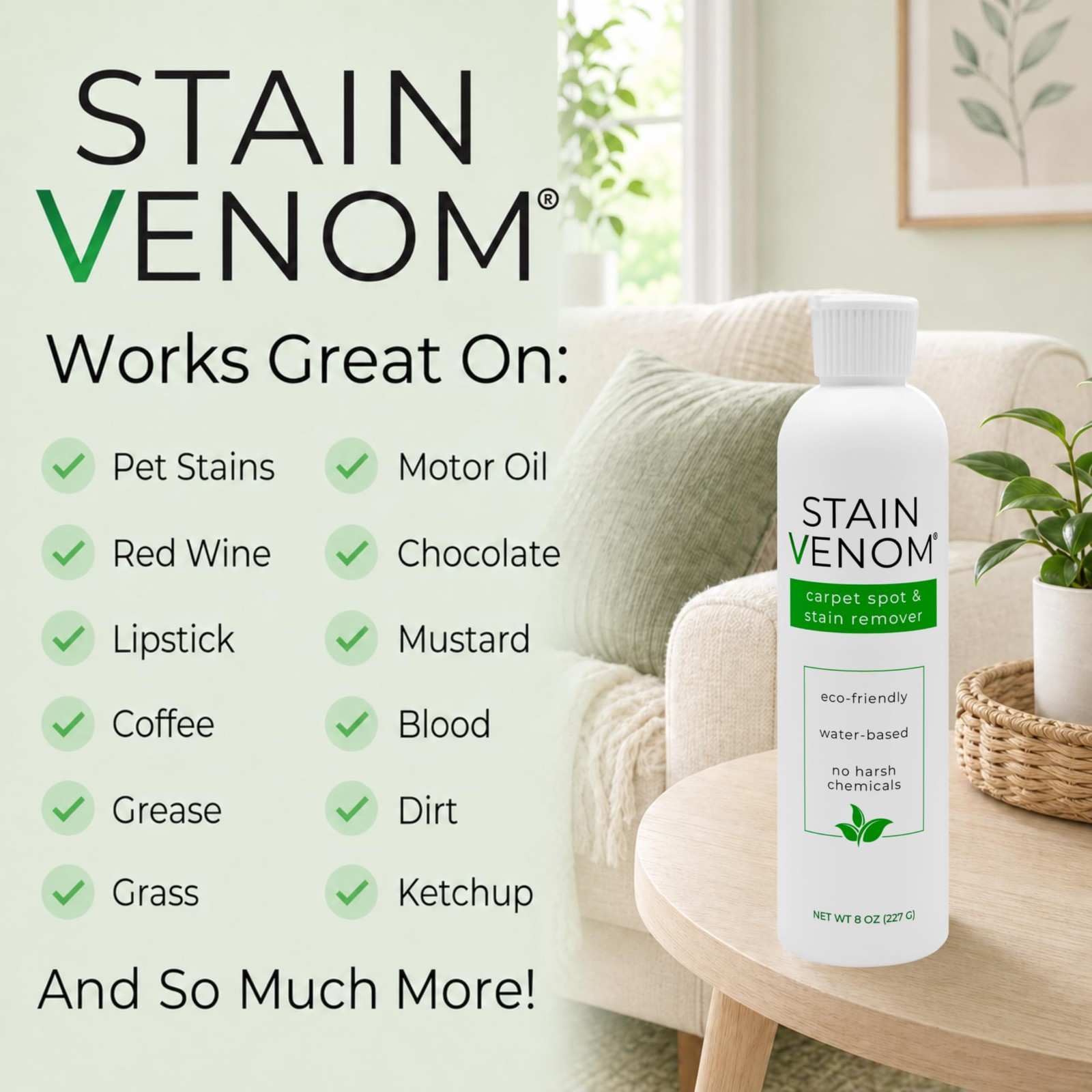 Carpet Spot & Stain Remover – 8 oz Squirt Bottle – Free From PFAAS, PFOS, PFO…