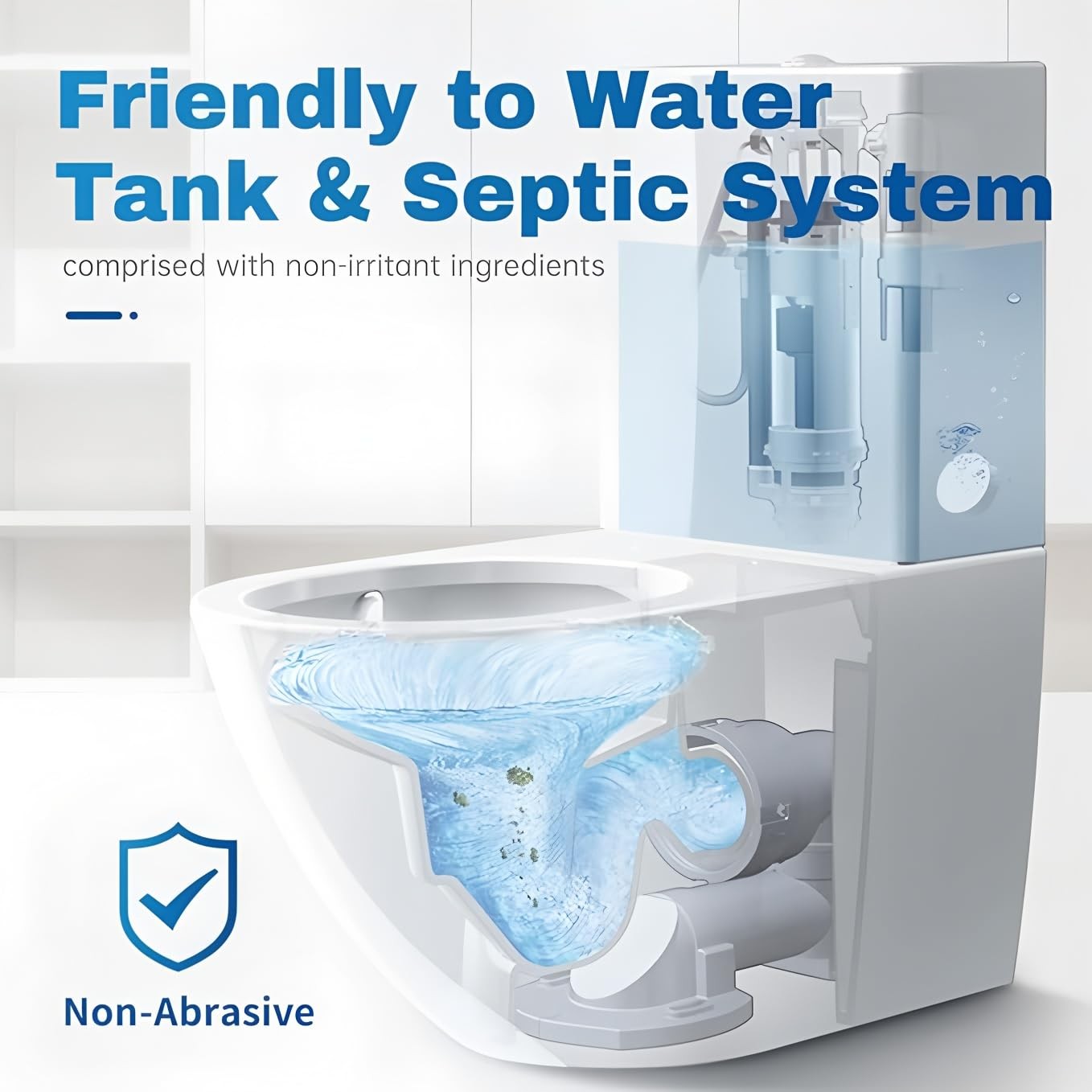 Automatic Toilet Bowl Cleaner Tablets White Toilet Tank Cleaners, Septic-Safe…