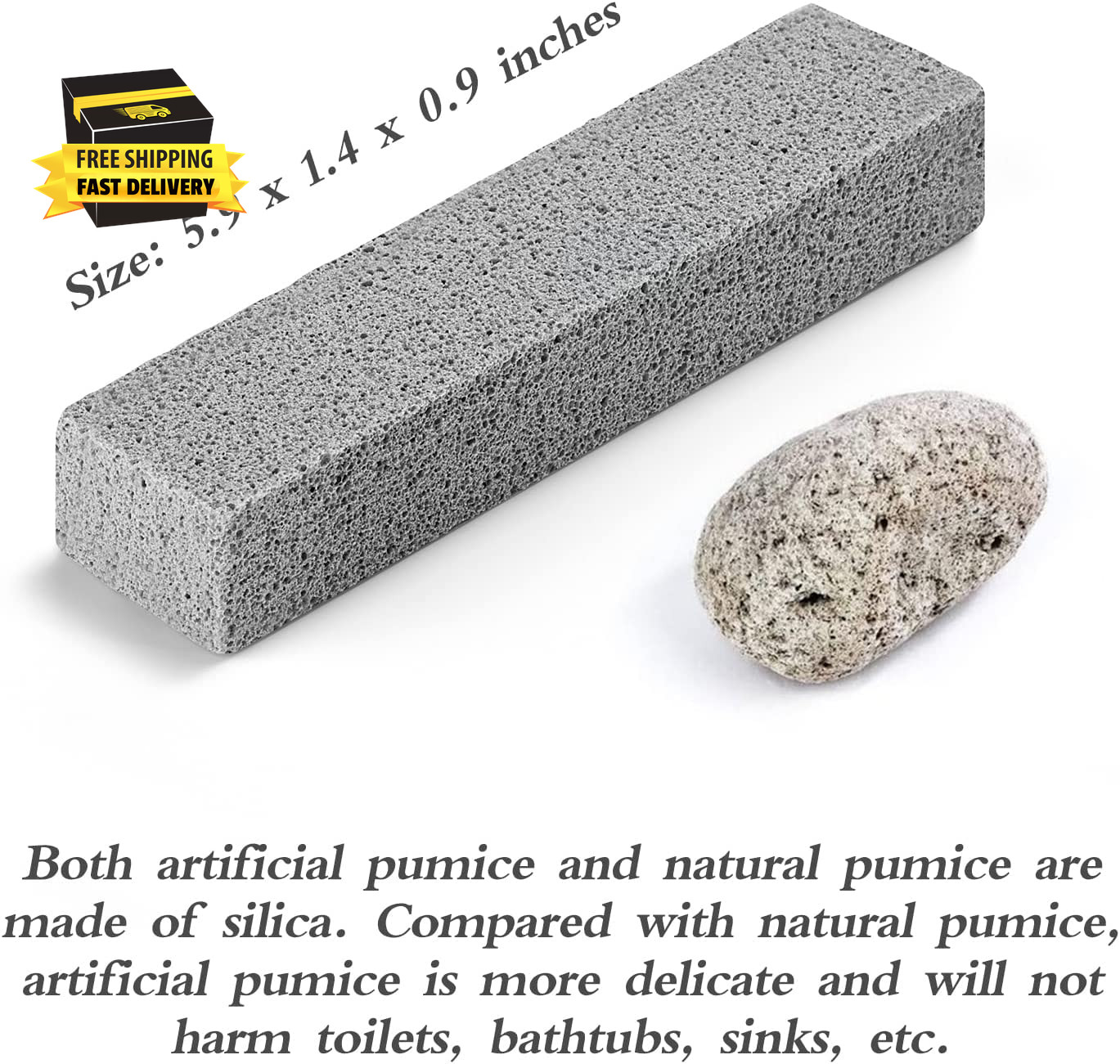 6Pack Pumice Stone for Toilet Cleaning Bowl Stick,Powerfully Cleans Hard Water R