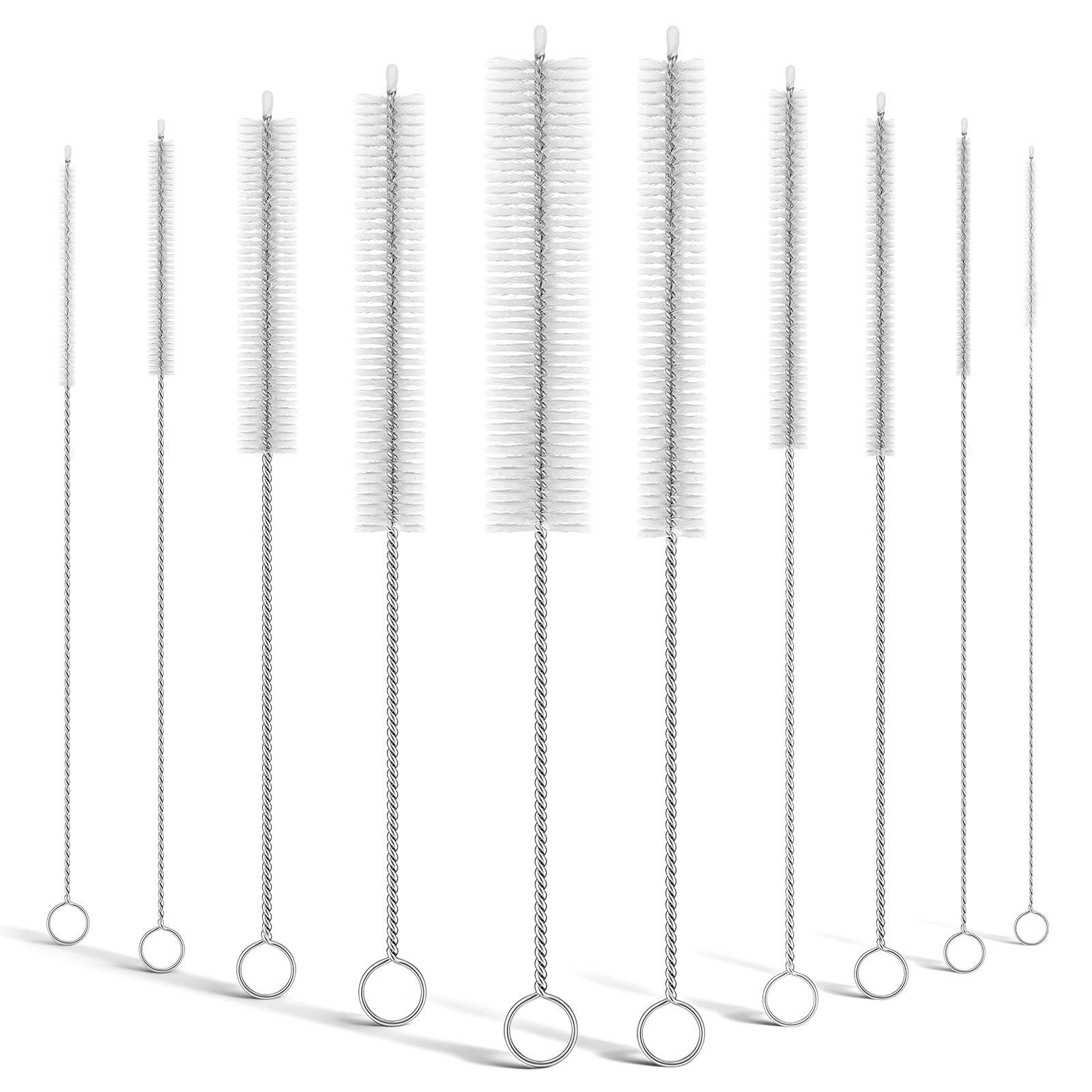 Iwooduubb 10-Packs Premium Straw Cleaner Brush in Mixed Sizes, 8IN Long Reusa…
