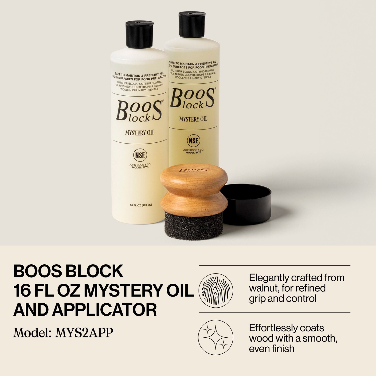 John Boos 2-Piece Wood Cutting Board Care Set with Oil and Applicator